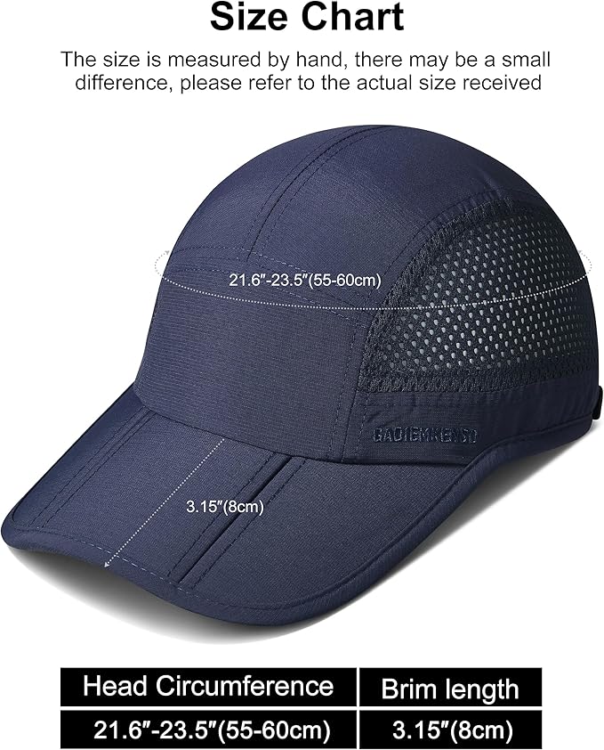 GADIEMKENSD Mens Folding Outdoor Hat Long Brim UPF 50+ Sun Protection
