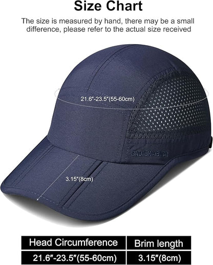 GADIEMKENSD Mens Folding Outdoor Hat Long Brim UPF 50+ Sun Protection