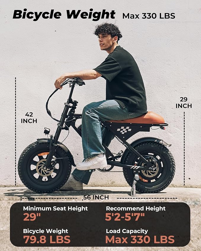 Electric Bike for Adults,Peak 1000W/1500W Motor,20/28MPH 55-150Mile ebikes for Adults with 10.4AH/13AH/26AH Battery,20" Fat Tire Electric Dirt Bike Commuting Off Road Ebike, UL2849