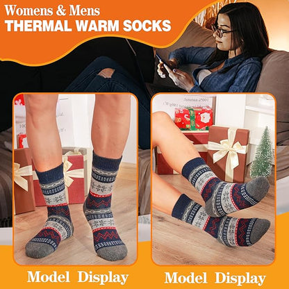 3 Pairs Warm Thermal Socks for Women & Men Winter Ski Thick Boot Insulated Socks for Cold Weather