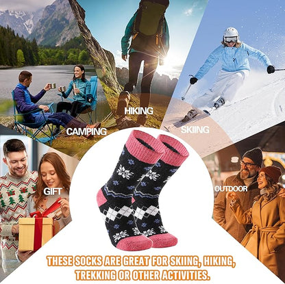 3 Pairs Warm Thermal Socks for Women & Men Winter Ski Thick Boot Insulated Socks for Cold Weather