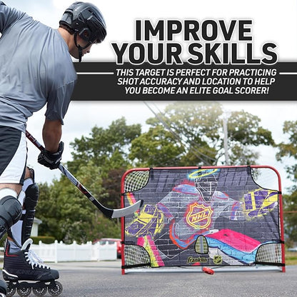 Franklin Sports NHL Street Hockey Goalie Shooting Target - Shooter Tutor Hockey Goal Practice Target - Street Hockey Net Goalie Target - Easy Attach Targe