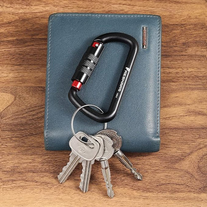 FresKaro 3inch 12kN-2698lbs Auto Locking Carabiner Clips, Solid D Shape, Heavy Duty 7075 Aluminum, Lightweight 1.09oz, Rust Proof, for Hammock, Hiking, Dog Leash, Keychain etc., Multi-Colors