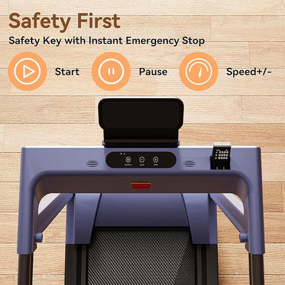 Treadmills for Home, 4-in-1 Foldable Treadmill with Incline, 300 LBS Capacity Running Treadmills for Home Small Spaces with Handles, 3.0 HP Folding Treadmill with Smart APP