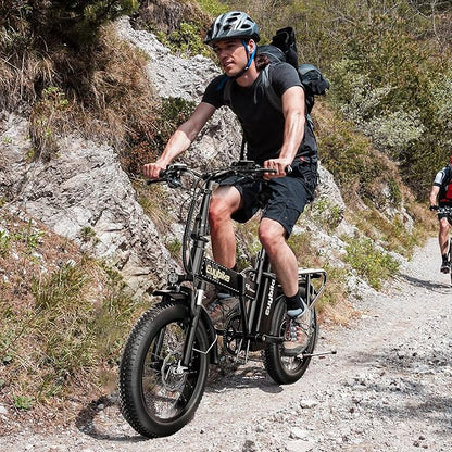 1000W Folding Electric Bike, 48V 20AH Large Removable Battery E Bike, 30+MPH, 80 Miles Max Range, 20" Fat Tire Electric Bike for Adults, Adult Electric Bicycles for Commute Beach Snow