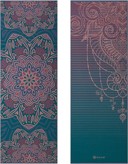 Gaiam Yoga Mat - Premium 6mm Print Reversible Extra Thick Non Slip Exercise & Fitness Mat for All Types of Yoga, Pilates & Floor Workouts (68" x 24" x 6mm Thick)