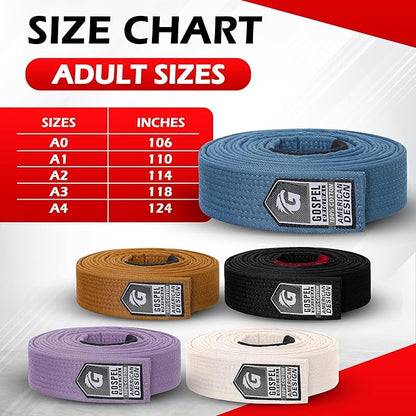 GOSPEL Vintage Series BJJ Belt for Men & Women | Brazilian Jiu Jitsu Belt with Vintage Colors