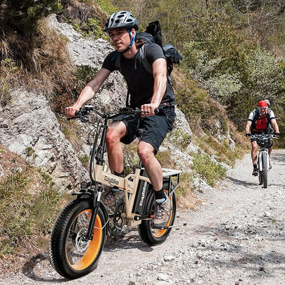 1000W Folding Electric Bike, 48V 20AH Large Removable Battery E Bike, 30+MPH, 80 Miles Max Range, 20" Fat Tire Electric Bike for Adults, Adult Electric Bicycles for Commute Beach Snow