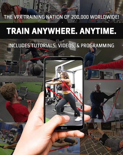 VPX Power Resistance Training System 3.0 | Total 3-Way Stacking Home, Gym, Sport Fitness | Men & Women | 220 LBs Adjustable Suspension Resistant Strength | Leg, Squat, Press, Push, Glute, Arm, LAT