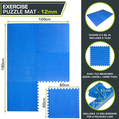 ProsourceFit Puzzle Exercise Mat ½ in 24 in 24 in 144 Sq 36 Tiles