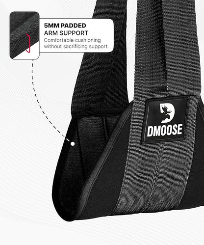 DMoose Fitness Hanging Ab Straps for Pull Up Bar & Core Strength Training - Soft Padded Exercise Straps for Ab Swing & Leg Raises, Hang Bar Strap with 2 Steel Carabiners - Abs Equipment for Home & Gym
