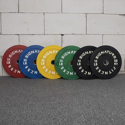 Signature Fitness 2" Olympic Bumper Plate Weight Plates 55LB Single,