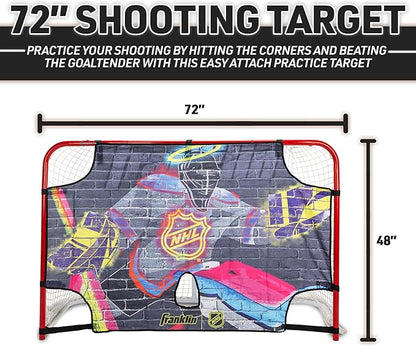 Franklin Sports NHL Street Hockey Goalie Shooting Target - Shooter Tutor Hockey Goal Practice Target - Street Hockey Net Goalie Target - Easy Attach Targe