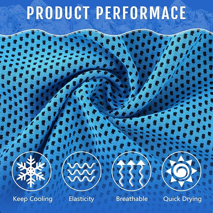 Hosuly 30 Pack Cooling Towels, 40"x12" Ice Breathable Soft Chilly Sweat Rag Microfiber Workout Rags for Gym Cooling Towels for Neck and Face for Yoga Golf Sport Running