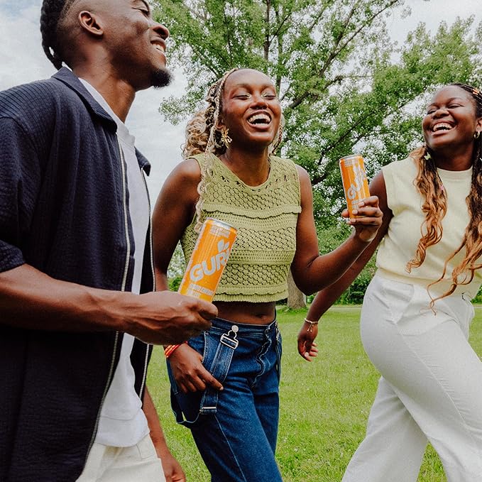 GURU Tropical Punch Organic Energy Drinks, Clean Energy Drink with Plant Based Natural Caffeine from Green Tea + Focus with L Theanine, Gluten Free, 140MG Caffeine, Healthy Drinks, 12oz (Pack of 12)