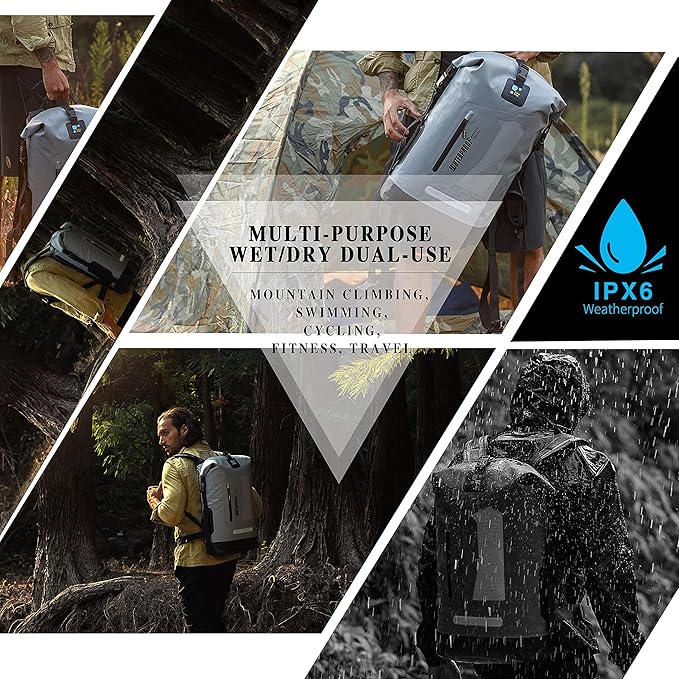 IDRYBAG Waterproof Backpack for Men 20L/30L/40L, Floating Dry Bag Kayak, Dry Backpack Hiking