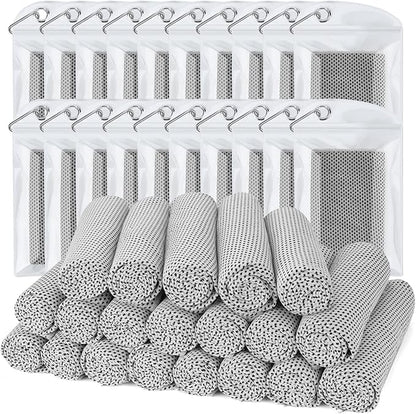 Biange Cooling Towel (Pack of 20, 40"x12") with Pouches for Sports, Workout, Fitness, Gym, Yoga, Golf, Pilates, Travel, Camping & More