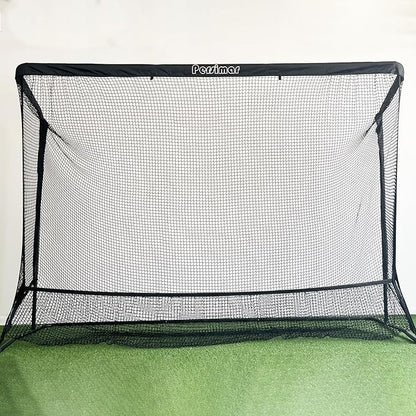 Golf Cage Practice Hitting Net,10x7ft Heavy Steel Frame with 2 Net Side Barriers,for Backyard Driving Chipping Swing Training, Home Range for Indoor& Outdoor.