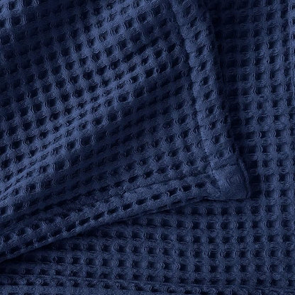 100% Cotton Waffle Weave Bed Blanket | Soft, Breathable, and Lightweight Blanket for All-Season | Perfect for Layering | Brielle Collection (King, Navy)