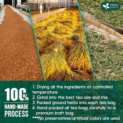 FreshDrinkUS, StrongerLungs 40 Tea Bags - Mullein Leaf, Ginseng, Elderberry, Ginger & Thyme - Supports Lung Cleanse, Congestion Relief & Mucus Detox - Caffeine-Free & All-Natural