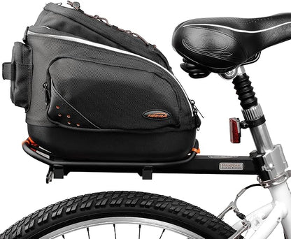 Ibera Bike Bag Mini Commuter 9.5L - Clip-On Bike Rack Bag with Shoulder Strap - Hard Base Reflective Trim Taillight Compatible - Bicycle bag for Folding & Small Bikes, PAKRAK ONLY FOR IBERA MINI RACKS