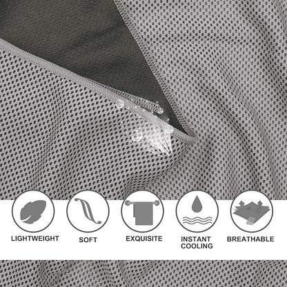 Cooling Towels 20 Pack, 40"x 12" Cooling Rags Neck Wraps for Sports with Carrying Pouch, Gym Cooling Neck Towels for Hor Weather, Sweat, Fitness, Travel