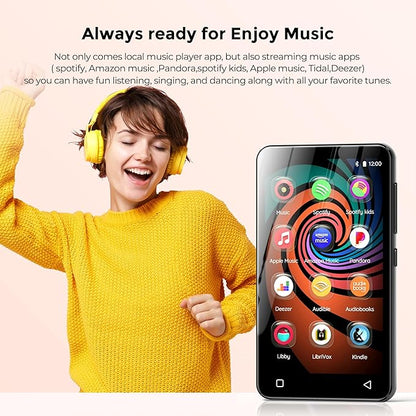 160GB MP3 Player with Bluetooth and WiFi, innioasis Music Player with Spotify,Pandora,Amazon Music,4" Touch Screen Android MP4 MP3 Player for Kids with Libby,Audible,Spotify Kids(Black)