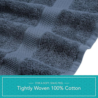 Pleasant Home Bath Towels Set of 6 (24” x 50”) 100% Cotton, 515 GSM | Lightweight, Soft & Absorbent Luxury Towels for Bathroom | for Gym, Pool & Spa | 6 Pack, Navy