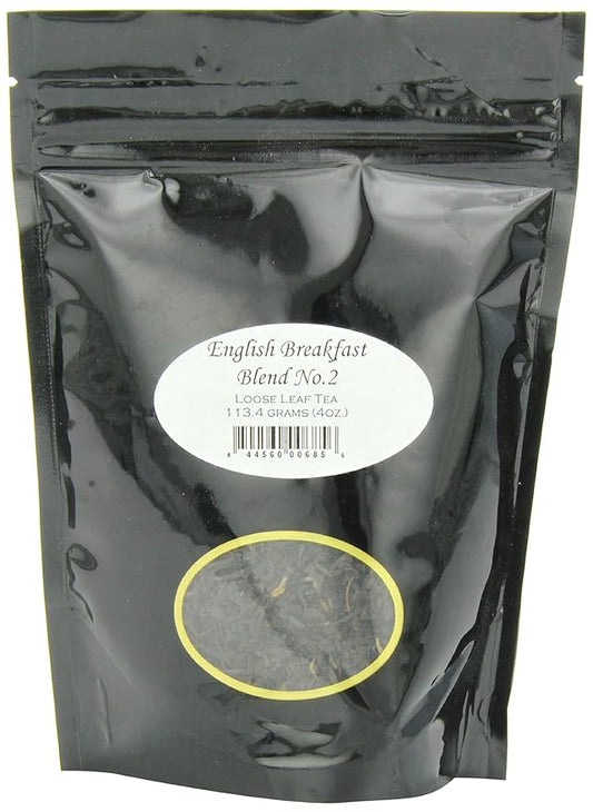 English Breakfast Tea No. 2 by English Tea Store | Loose Leaf Black Tea | Bold Smooth Flavor from Assam Ceylon Kenya | Great with Milk | Medium Caffeine | 4oz Pouch