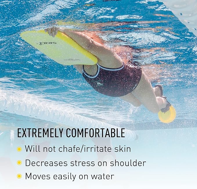 FINIS Foam Kickboard for Swim Training - Builds Leg Strength - Soft EVA Foam - Comfortable Grip - Yellow