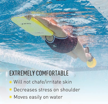 FINIS Foam Kickboard for Swim Training - Builds Leg Strength - Soft EVA Foam - Comfortable Grip - Yellow