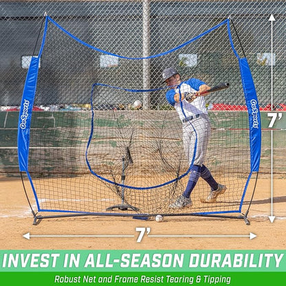 GoSportsGoSports Team Tone 7' x 7' Baseball & Softball Practice Hitting & Pitching Nets in Team Colors