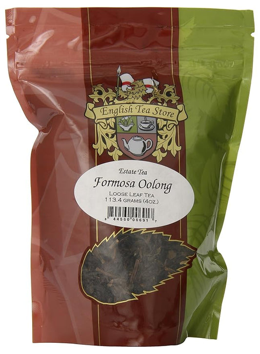 Formosa Oolong Estate Tea | Loose Leaf Oolong Tea Pouches - 4oz | Semi-Fermented Leaves with Smooth Taste | Grown in Taiwan | Enjoy Hot or Iced | Natural Flavor