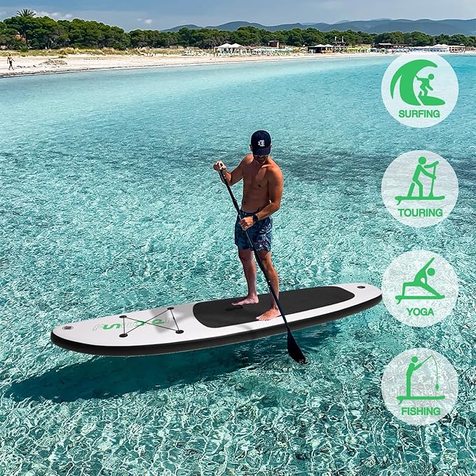 FunWater Inflatable Ultra-Light Stand Up Paddle Board for All Skill Levels with Premium SUP Paddleboard Accessories,Non-Slip Comfort Deck for Youth & Adults