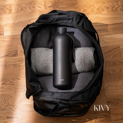 KIVY Slim Water Bottle 50oz [Lightweight & Shatterproof] - Reusable Tritan Water Bottle - Leak Proof Water Bottle for Women & Men - No Spill - Dishwasher Safe - Black