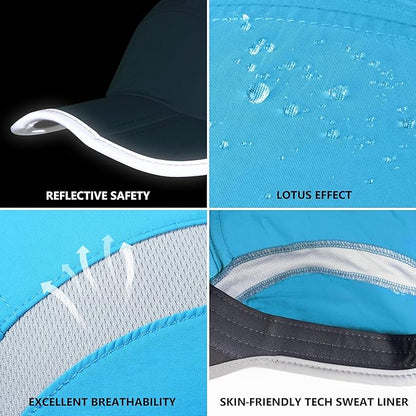 GADIEMKENSD Reflective Folding Outdoor Hat Unstructured Design UPF 50+ Sun Protection Sport Hats for Womens and Mens