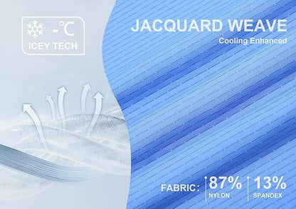 Esabel.C Jacquard Golf Shirts for Men Moisture Wicking Short Sleeve Performance Dry Fit Active Mens Polo Shirts