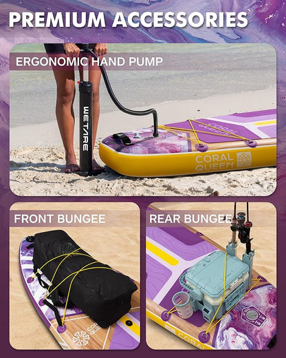 11'6"x35" Inflatable Paddle Board, 450lbs Extra Wide Stand Up Sup Board for Adults, Blow Up Paddleboard Kayak Non-Slip Stable Deck Boat for Yoga Fishing Surf