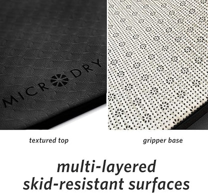 MICRODRY Deluxe Fitness Exercise Yoga Mat for Home & Gym, Extra Thick for High Impact Training, Multi Layered Skid Resistant Surface, Odor Neutralizing with Carrying Strap