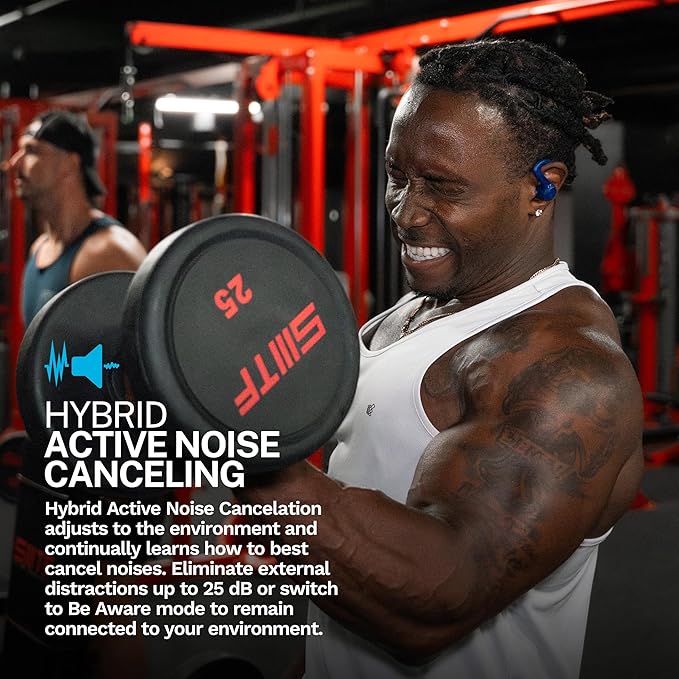 JLab JBuds Sport ANC 4 True Wireless Bluetooth Earbuds + Charging Case, Cobalt Blue, Swipe + Touch Controls, Hybrid Active Noise Cancelation, Multipoint Connect, Customized Settings App