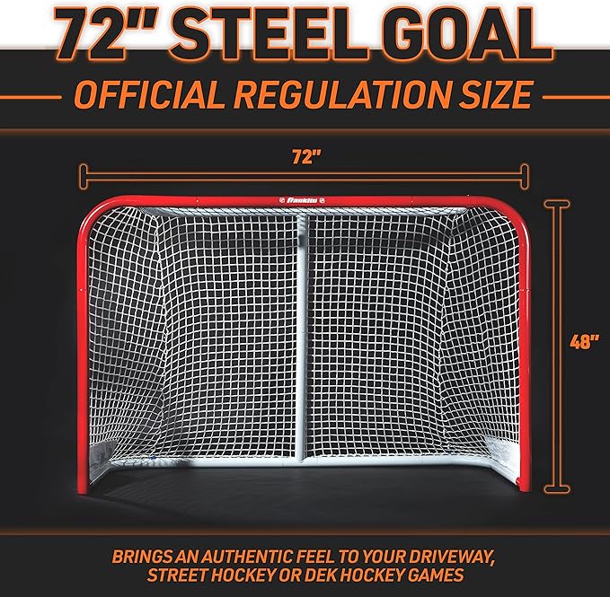 Franklin Sports Street Hockey Goal - Official Regulation Steel Hockey Net - Street Hockey Goal Set