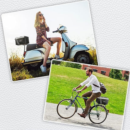 JXFUKAL Rear Bike Rack Bag with Rain Cover, 7L/9L/10L/12L Waterproof Bicycle Ebike Saddle Bag Cycling Pannier Trunk Carrier with Reflector & Adjustable Cord for Commuter Travel Outdoor