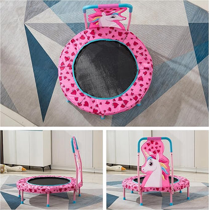 36" Trampoline with No-Gap Design, Mini Trampoline for Kids, 3FT Indoor/Outdoor Rebounder with Handle