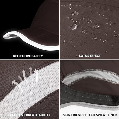 GADIEMKENSD Reflective Folding Outdoor Hat Unstructured Design UPF 50+ Sun Protection Sport Hats for Womens and Mens