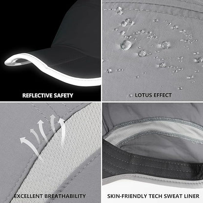GADIEMKENSD Reflective Folding Outdoor Hat Unstructured Design UPF 50+ Sun Protection Sport Hats for Womens and Mens