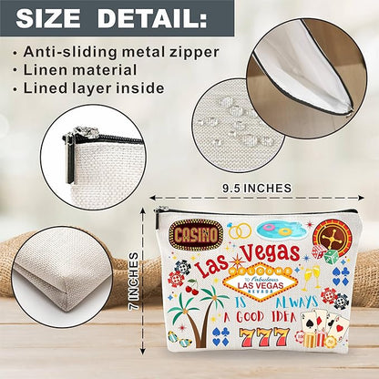 Las Vegas Souvenirs Cosmetic Bags For Women，Las Vegas Is Always a Good Idea, Make Up Bag For Traveling, Toiletry Pouch, Small Zipper Storage Bag, Las Vegas Themed Gifts, Women Essentials - D03