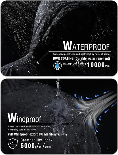 Rapoo Men's Winter Ski Snow Jacket Mountain Waterproof Windproof Rain Jacket