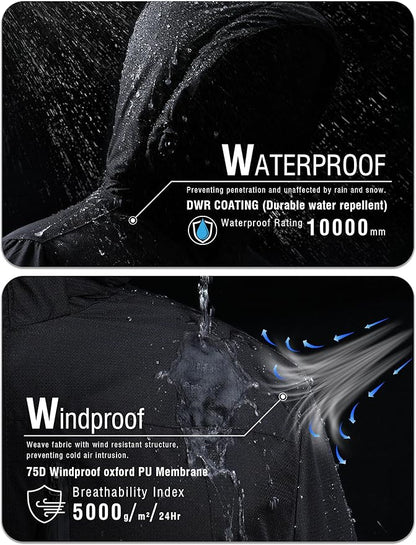 Rapoo Men's Winter Ski Snow Jacket Mountain Waterproof Windproof Rain Jacket