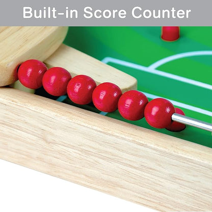 Flipkick: Wooden Tabletop Football/Soccer Pinball Games, Indoor Portable Sport Table Board for Kids and Family