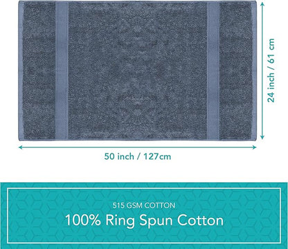 Pleasant Home Bath Towels Set of 6 (24” x 50”) 100% Cotton, 515 GSM | Lightweight, Soft & Absorbent Luxury Towels for Bathroom | for Gym, Pool & Spa | 6 Pack, Navy